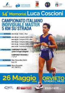 Memorial Luca Coscioni - 26 MAGGIO - Campionato Italiano Individuale Master 5km2024 -